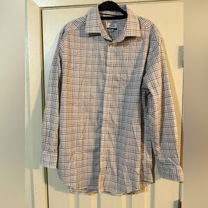 Jos. A. Bank Blue and Red Plaid Dress Shirt